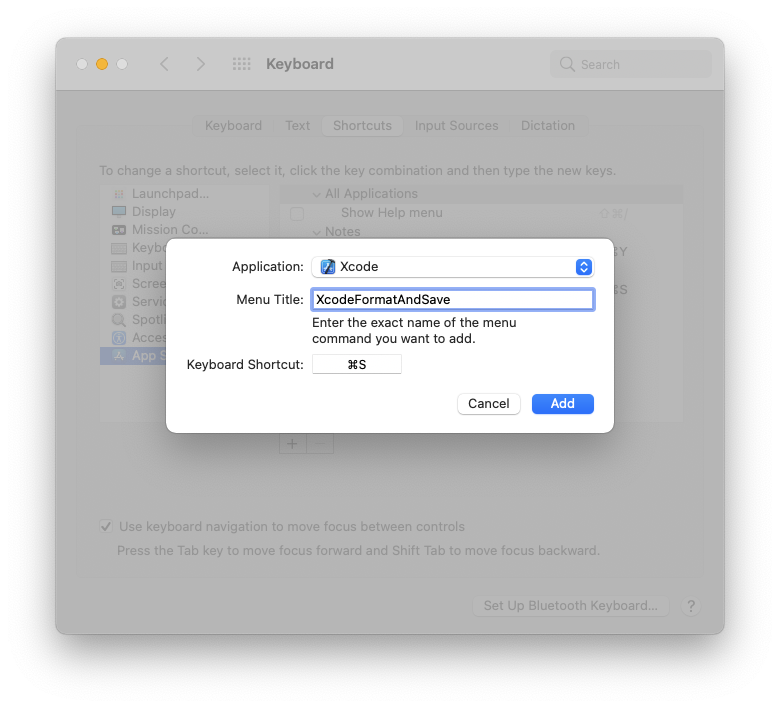 Add keyboard shortcut